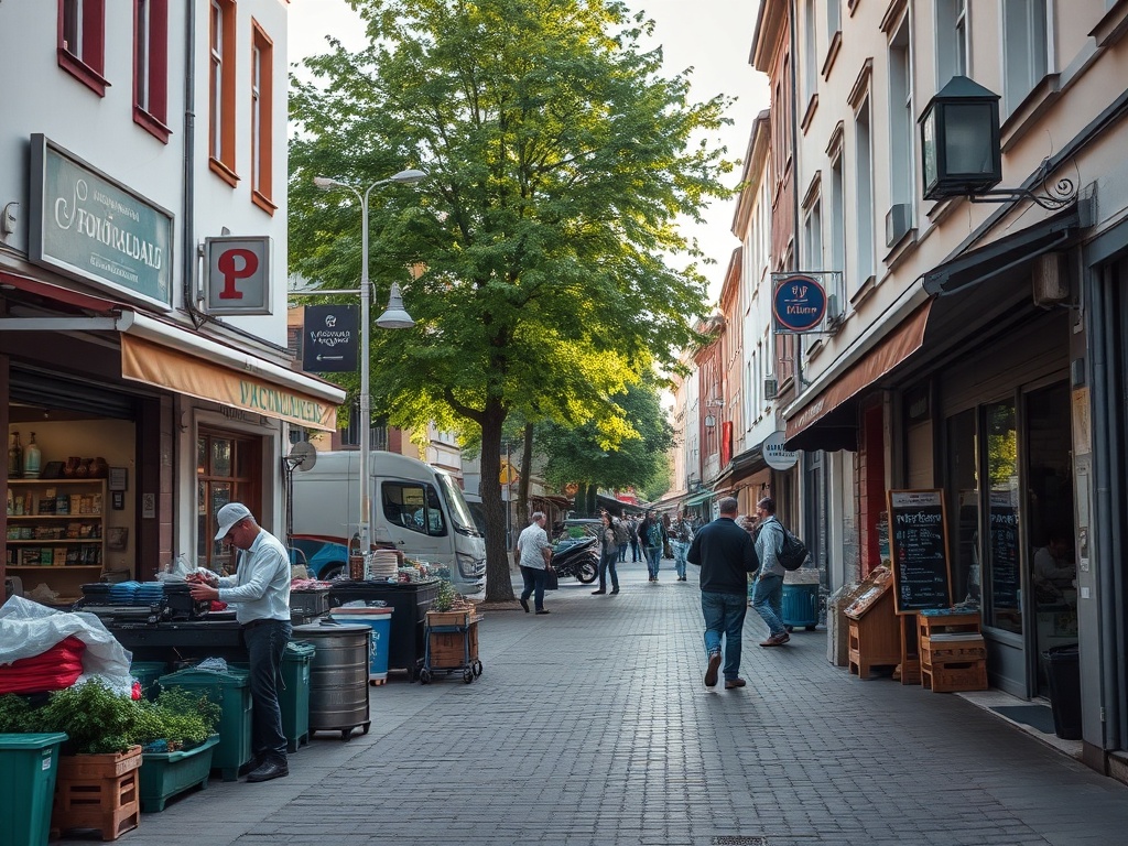 Grafika symbolizująca pracę w Urzędzie Miasta Lublin z widocznym napisem "Praca" i informacją o wysokim wynagrodzeniu
