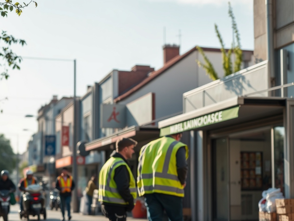 Hodowca pszczół z ulem w swojej pasiece w Lublinie, korzystający z dofinansowania dla hodowców pszczół.