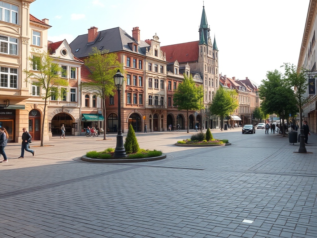 Autobus hybrydowy MPK Lublin na ulicy miasta, symbolizujący nowe inwestycje w transport publiczny i rozwój mieszkalnictwa komunalnego.