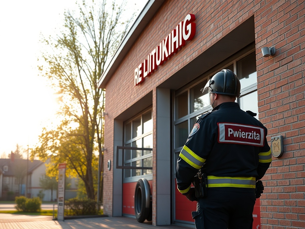 Ilustracja symbolizująca interwencje służb miejskich w Lublinie, np. połączone ikony policjanta i kaczek